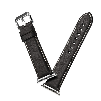 Denior Environmental Luxury Car Watch Leather Watch Band for Apple Watch Series 7 45mm / 6 & SE & 5 & 4 44mm / 3 & 2 & 1 42mm(Black) - Watch Bands by Denior | Online Shopping UK | buy2fix