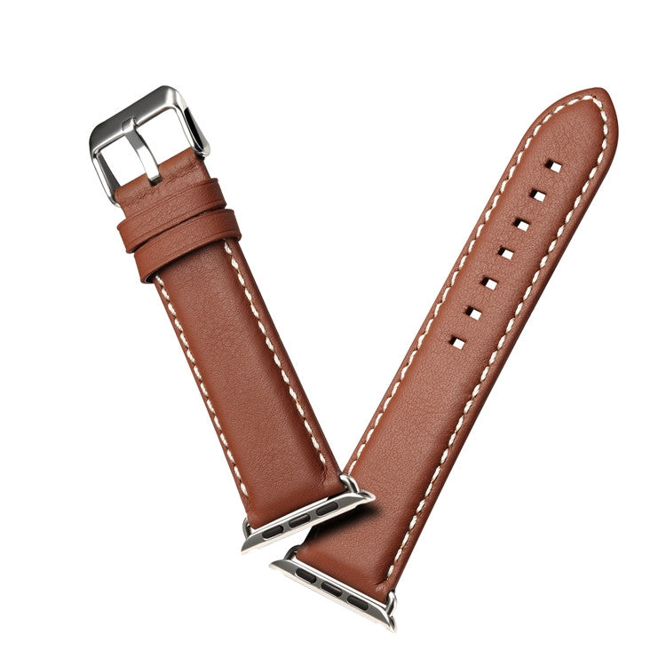 Denior Environmental Luxury Car Watch Leather Watch Band for Apple Watch Series 7 41mm / 6 & SE & 5 & 4 40mm / 3 & 2 & 1 38mm(Brown) - Watch Bands by Denior | Online Shopping UK | buy2fix