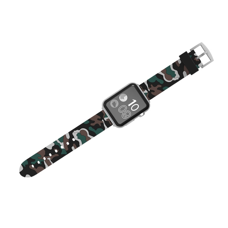 For Apple Watch Series 3 & 2 & 1 42mm Fashion Camouflage Pattern Silicone Watch Band(White) - Watch Bands by buy2fix | Online Shopping UK | buy2fix