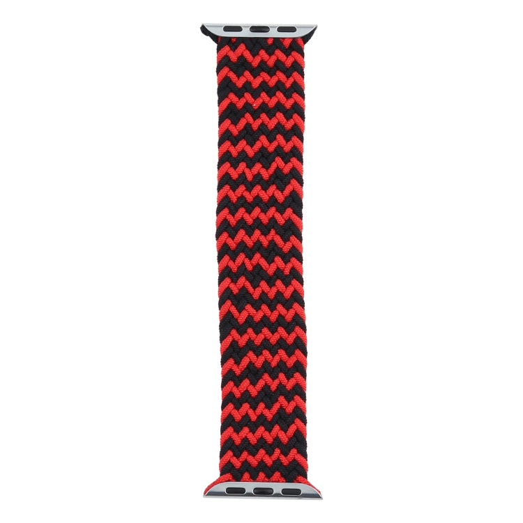 Mixed Color Nylon Braided Single Loop Watch Band For Apple Watch Ultra 49mm&Watch Ultra 2 49mm / Series 9&8&7 45mm / SE 3&SE 2&6&SE&5&4 44mm / 3&2&1 42mm, Size:L(Red Black) - Watch Bands by buy2fix | Online Shopping UK | buy2fix