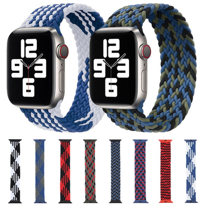 Plastic Buckle Mixed Color Nylon Braided Single Loop Watch Band For Apple Watch Ultra 49mm&Watch Ultra 2 49mm / Series 9&8&7 45mm / SE 3&SE 2&6&SE&5&4 44mm / 3&2&1 42mm, Size:XXL(Camouflage Green) - Watch Bands by buy2fix | Online Shopping UK | buy2fix