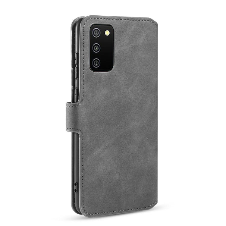 For samsung Galaxy A02s DG.MING Retro Oil Side Horizontal Flip Leather Case with Holder & Card Slots & Wallet(Grey) - Galaxy Phone Cases by DG.MING | Online Shopping UK | buy2fix