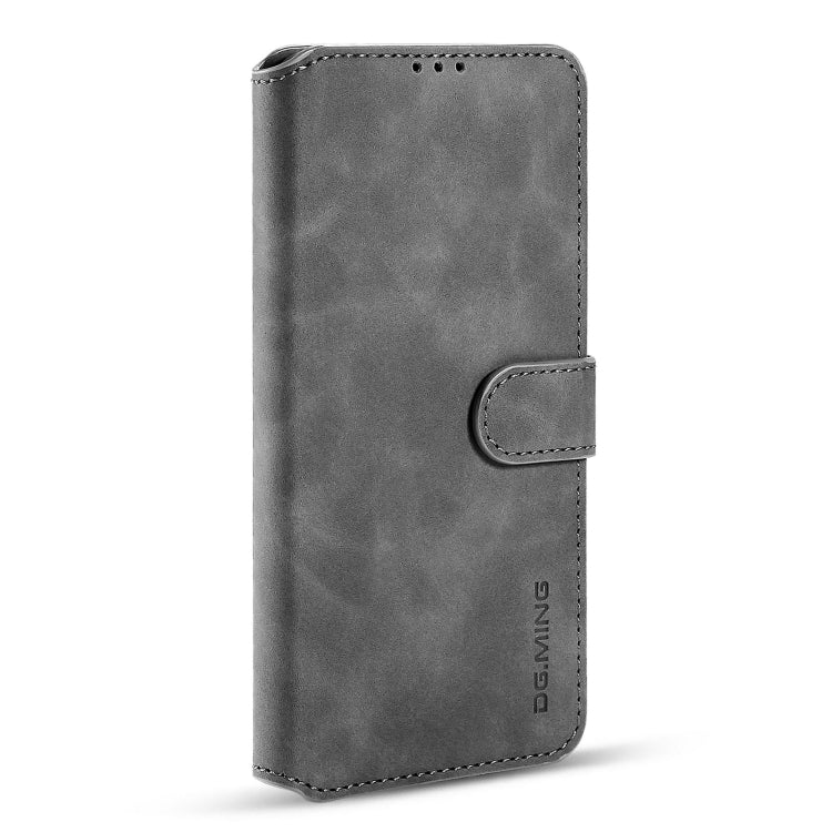 For Samsung Galaxy S21+ 5G DG.MING Retro Oil Side Horizontal Flip Case with Holder & Card Slots & Wallet(Grey) - Galaxy S21+ 5G Cases by DG.MING | Online Shopping UK | buy2fix