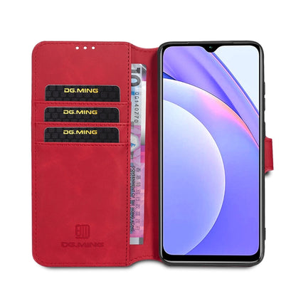 For Xiaomi Poco M3 DG.MING Retro Oil Side Horizontal Flip Leather Case with Holder & Card Slots & Wallet(Red) - Xiaomi Cases by DG.MING | Online Shopping UK | buy2fix