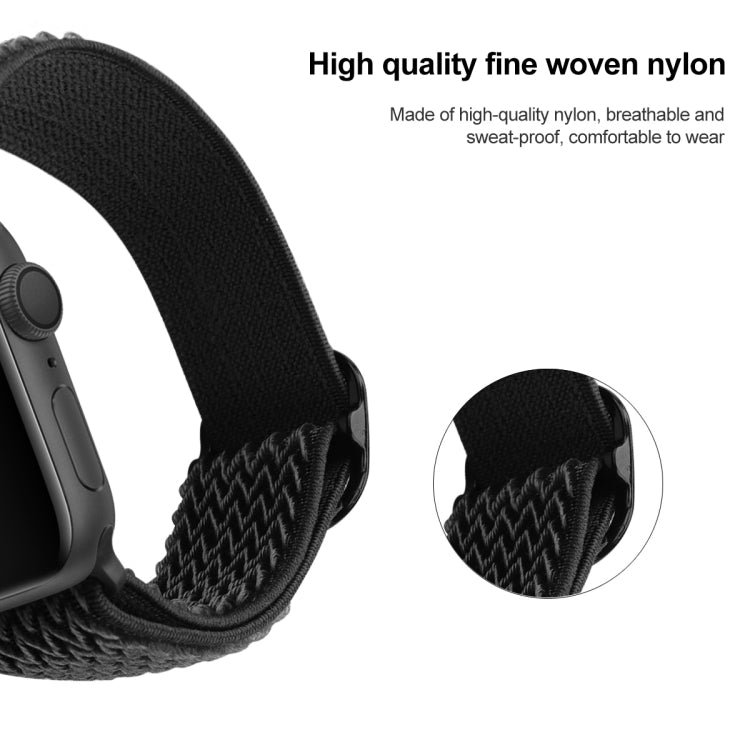 Wave Texture Nylon Watch Band For Apple Watch Ultra 49mm&Watch Ultra 2 49mm / Series 9&8&7 45mm / SE 3&SE 2&6&SE&5&4 44mm / 3&2&1 42mm(Black) - Watch Bands by buy2fix | Online Shopping UK | buy2fix