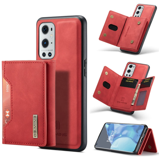 For OnePlus 9 Pro DG.MING M2 Series 3-Fold Multi Card Bag Back Cover Shockproof Case with Wallet & Holder Function(Red) - OnePlus Cases by DG.MING | Online Shopping UK | buy2fix