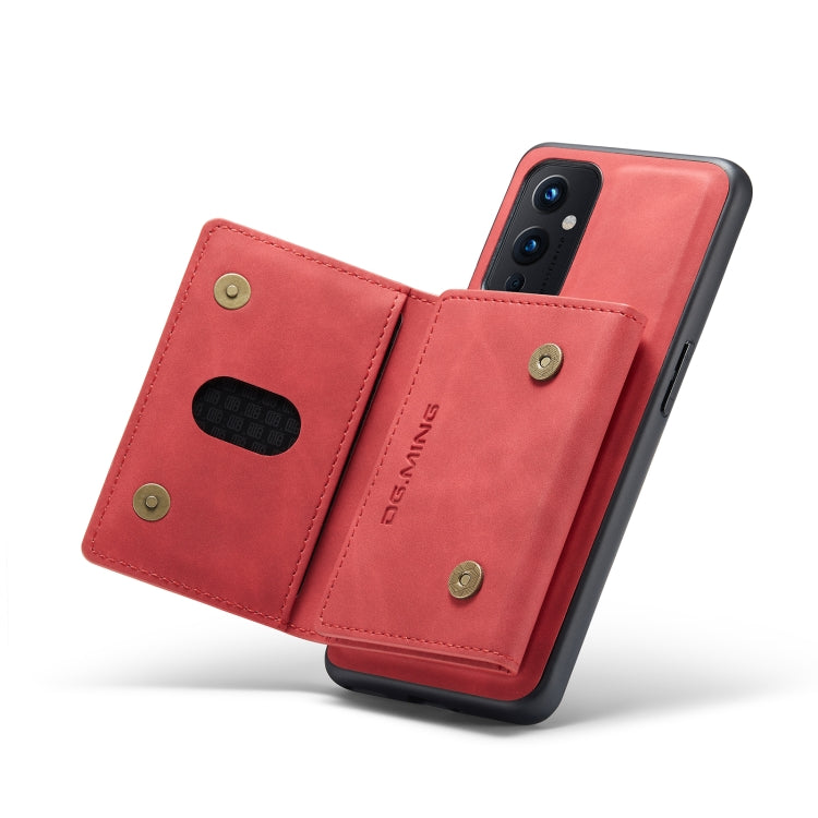 For OnePlus 9 (EU/NA) DG.MING M2 Series 3-Fold Multi Card Bag Back Cover Shockproof Case with Wallet & Holder Function(Red) - OnePlus Cases by DG.MING | Online Shopping UK | buy2fix