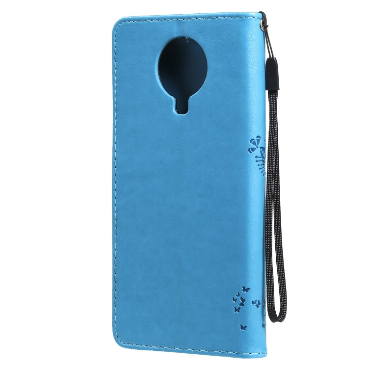 For Nokia G10 Tree & Cat Pattern Pressed Printing Horizontal Flip PU Leather Case with Holder & Card Slots & Wallet & Lanyard(Blue) - Nokia Cases by buy2fix | Online Shopping UK | buy2fix