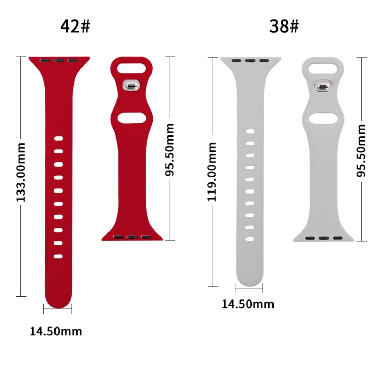 Slimming 8-buckle Silicone Watch Band For Apple Watch Series 9&8&7 41mm / SE 3&SE 2&6&SE&5&4 40mm / 3&2&1 38mm(Red) - Watch Bands by buy2fix | Online Shopping UK | buy2fix