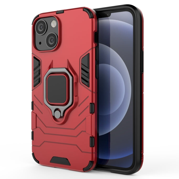 For iPhone 13 mini Shockproof PC + TPU Protective Case with Magnetic Ring Holder (Red) - iPhone 13 mini Cases by buy2fix | Online Shopping UK | buy2fix