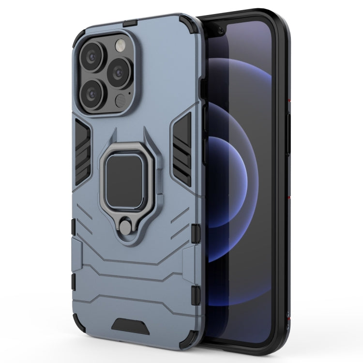 For iPhone 13 Pro Shockproof PC + TPU Protective Case with Magnetic Ring Holder (Navy Blue) - iPhone 13 Pro Cases by buy2fix | Online Shopping UK | buy2fix