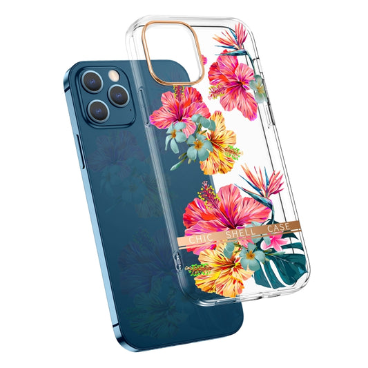 For iPhone 11 Pro Max High Translucent Electroplating Flower Pattern TPU + PC Shockproof Case (Hibiscus) - iPhone 11 Pro Max Cases by buy2fix | Online Shopping UK | buy2fix