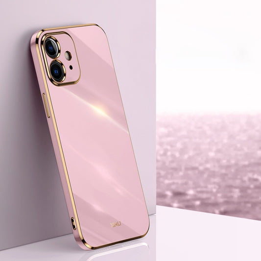 For iPhone 11 XINLI Straight 6D Plating Gold Edge TPU Shockproof Case (Cherry Purple) - iPhone 11 Cases by XINLI | Online Shopping UK | buy2fix