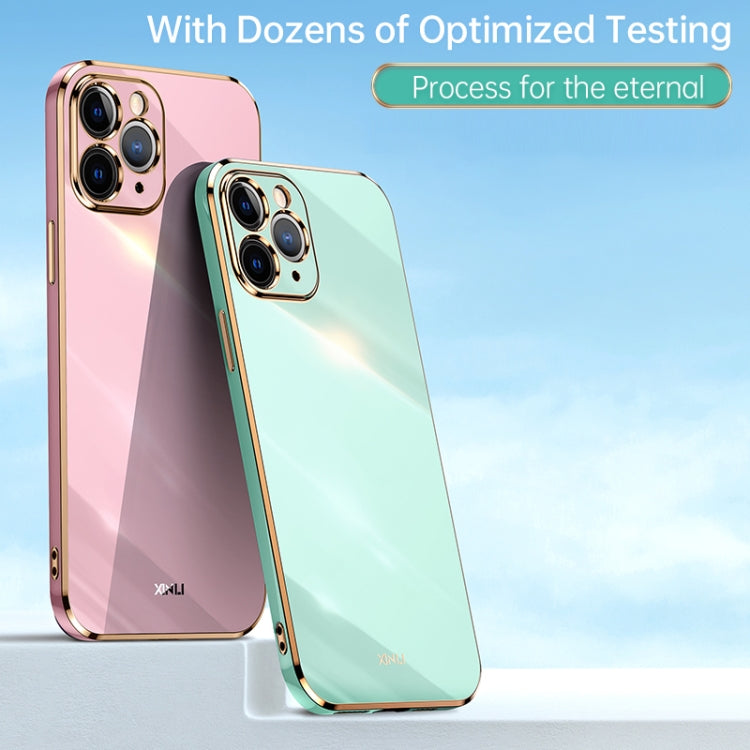 For iPhone 11 XINLI Straight 6D Plating Gold Edge TPU Shockproof Case (Pink) - iPhone 11 Cases by XINLI | Online Shopping UK | buy2fix