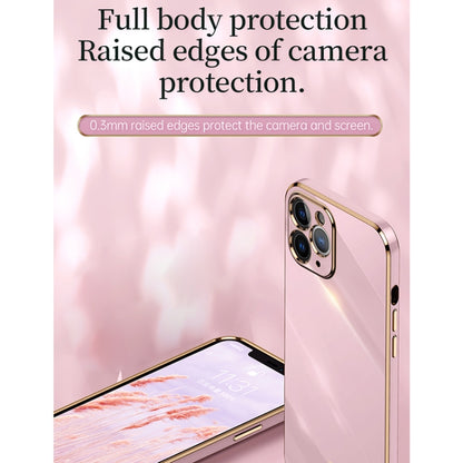 For iPhone 12 XINLI Straight 6D Plating Gold Edge TPU Shockproof Case(Mint Green) - iPhone 12 / 12 Pro Cases by XINLI | Online Shopping UK | buy2fix