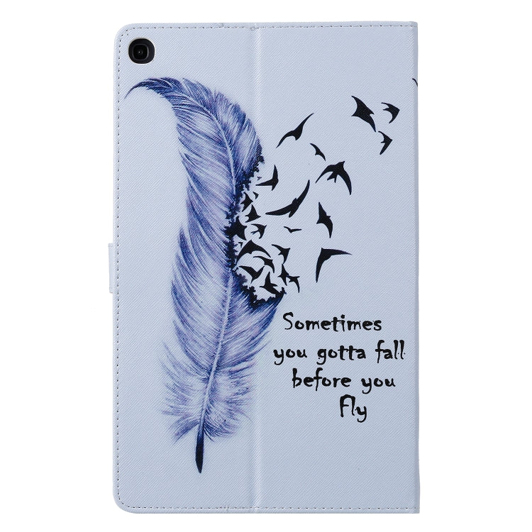 For Galaxy Tab A 10.1 (2019) 3D Colored Drawing Horizontal Flip Leather Case with Holder & Card Slots & Wallet(Feather) - Tab A 10.1 by buy2fix | Online Shopping UK | buy2fix