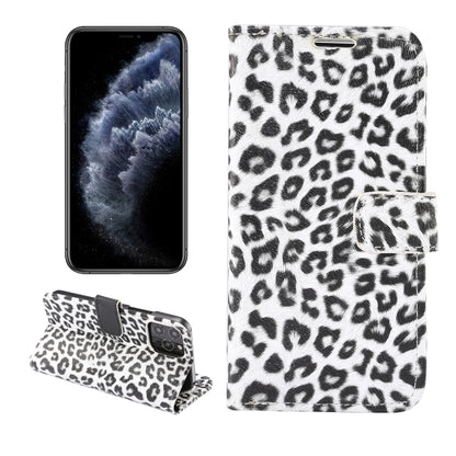 For iPhone 13 Pro Leopard Pattern Horizontal Flip PC + PU Leather Case with Holder & Card Slots & Wallet (White) - iPhone 13 Pro Cases by buy2fix | Online Shopping UK | buy2fix