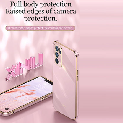 For OPPO Reno6 Pro 5G XINLI Straight 6D Plating Gold Edge TPU Shockproof Case(White) - OPPO Cases by XINLI | Online Shopping UK | buy2fix