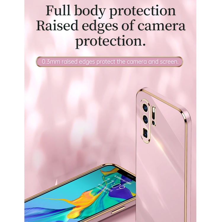 For Huawei P30 Pro XINLI Straight 6D Plating Gold Edge TPU Shockproof Case with Ring Holder(Mint Green) - Huawei Cases by XINLI | Online Shopping UK | buy2fix