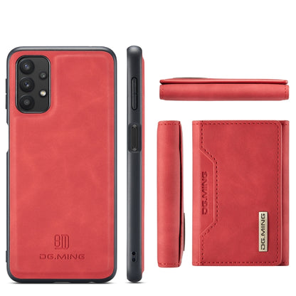 For Samsung Galaxy A32 5G DG.MING M2 Series 3-Fold Multi Card Bag Back Cover Shockproof Case with Wallet & Holder Function(Red) - Galaxy Phone Cases by DG.MING | Online Shopping UK | buy2fix