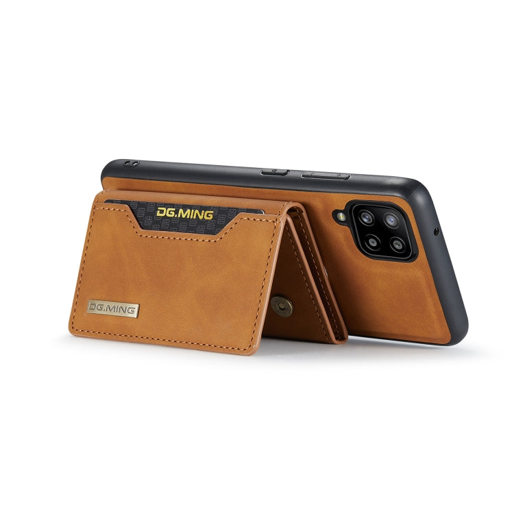 For Samsung Galaxy A42 5G DG.MING M2 Series 3-Fold Multi Card Bag Back Cover Shockproof Case with Wallet & Holder Function(Brown) - Galaxy Phone Cases by DG.MING | Online Shopping UK | buy2fix