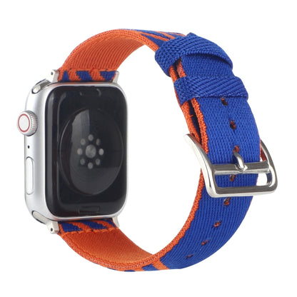 Nylon Single Loop Watch Band For Apple Watch Ultra 49mm&Watch Ultra 2 49mm / Series 9&8&7 45mm / SE 3&SE 2&6&SE&5&4 44mm / 3&2&1 42mm(Orange+Black) - Watch Bands by buy2fix | Online Shopping UK | buy2fix