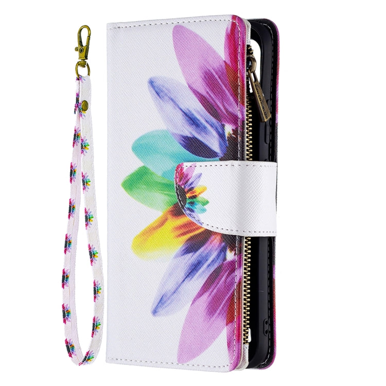 For OPPO Realme C21/C20 Colored Drawing Pattern Zipper Horizontal Flip Leather Case with Holder & Card Slots & Wallet(Sun Flower) - Realme Cases by buy2fix | Online Shopping UK | buy2fix