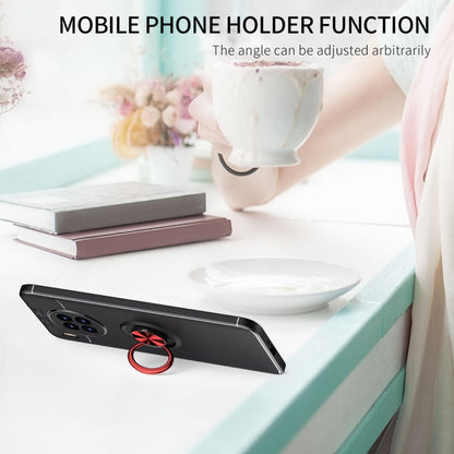 For Huawei nova 8i Metal Ring Holder 360 Degree Rotating TPU Case(Black+Red) - Huawei Cases by buy2fix | Online Shopping UK | buy2fix