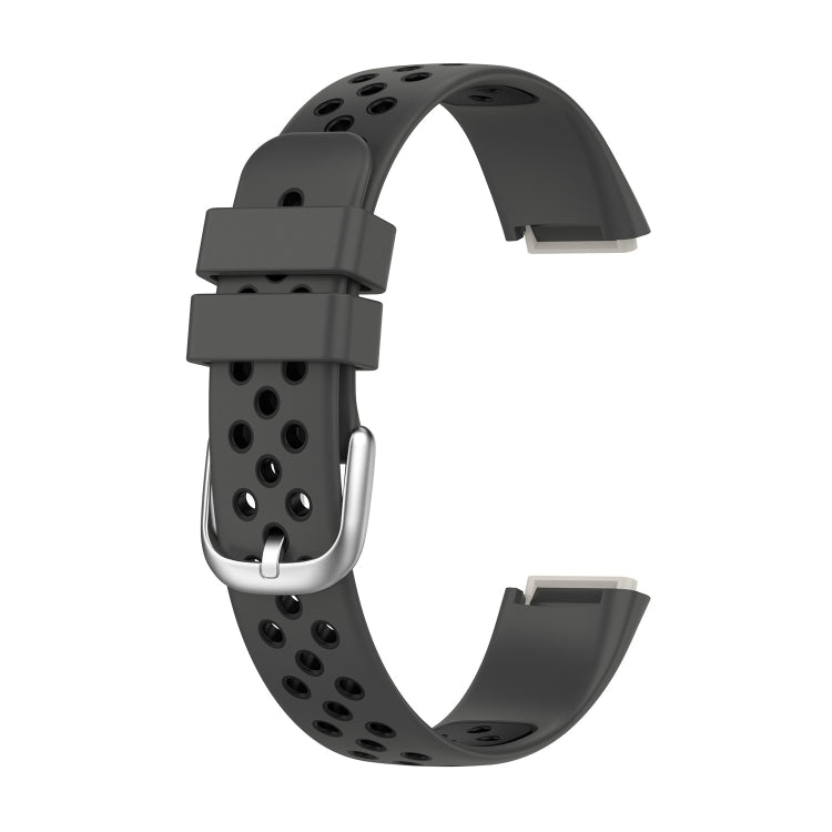 For Fitbit Luxe Two-color Silicone Watch Band(Anthracite Black Black) - Watch Bands by buy2fix | Online Shopping UK | buy2fix