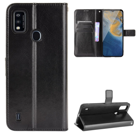 For ZTE Blade A51 Crazy Horse Texture Horizontal Flip Leather Case with Holder & Card Slots & Lanyard(Black) - ZTE Cases by buy2fix | Online Shopping UK | buy2fix