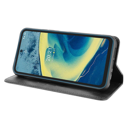 For Nokia XR20 Magnetic Buckle Retro Crazy Horse Texture Horizontal Flip Leather Case with Holder & Card Slots & Photo Frame(Black) - Nokia Cases by buy2fix | Online Shopping UK | buy2fix