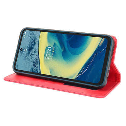 For Nokia XR20 Magnetic Buckle Retro Crazy Horse Texture Horizontal Flip Leather Case with Holder & Card Slots & Photo Frame(Red) - Nokia Cases by buy2fix | Online Shopping UK | buy2fix