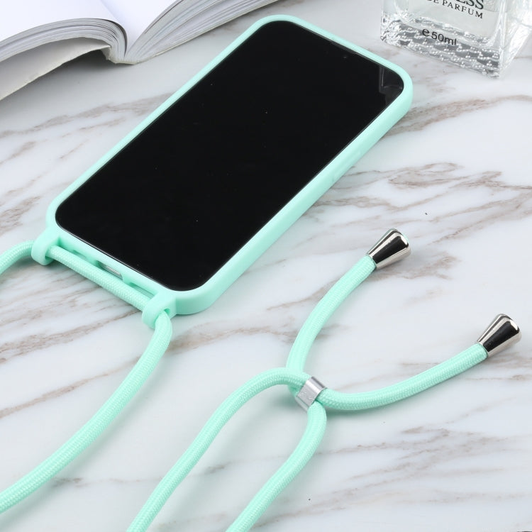 For iPhone 13 Candy Colors TPU Protective Case with Lanyard(Mint Green) - iPhone 13 Cases by buy2fix | Online Shopping UK | buy2fix