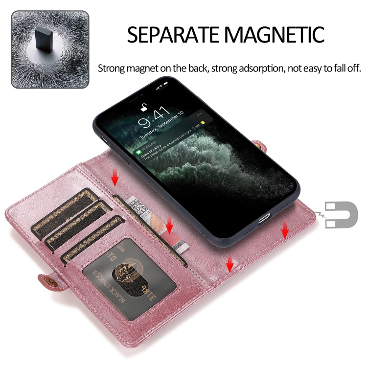 For iPhone 13 mini Strong Magnetic Detachable Horizontal Flip Leather Case with Card Slots & Wallet For  iPhone 13 Mini(Rose Gold) - iPhone 13 mini Cases by buy2fix | Online Shopping UK | buy2fix