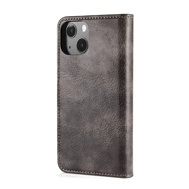 For iPhone 13 mini DG.MING Crazy Horse Texture Flip Detachable Magnetic Leather Case with Holder & Card Slots & Wallet (Grey) - iPhone 13 mini Cases by DG.MING | Online Shopping UK | buy2fix