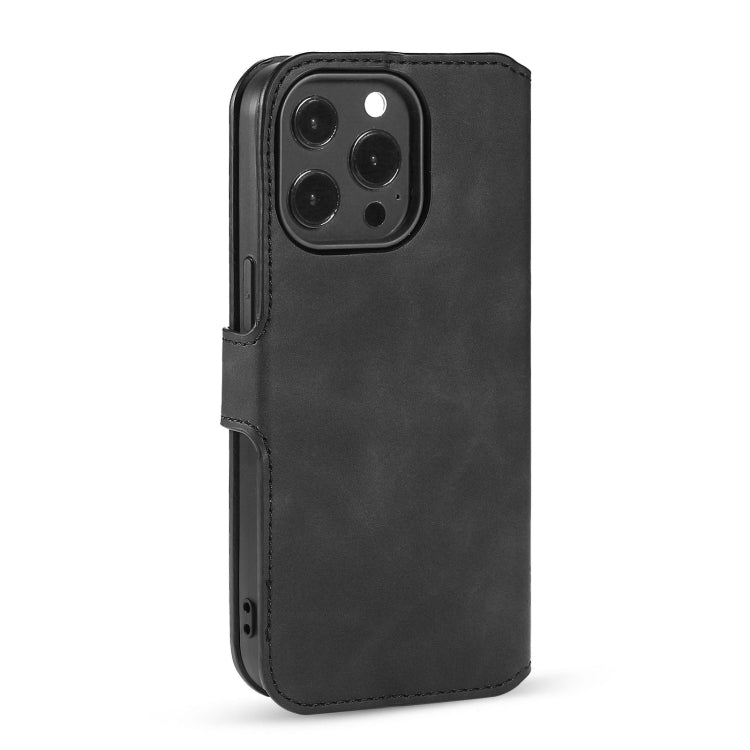 For iPhone 13 Pro DG.MING Retro Oil Side Horizontal Flip Leather Case with Holder & Card Slots & Wallet (Black) - iPhone 13 Pro Cases by DG.MING | Online Shopping UK | buy2fix