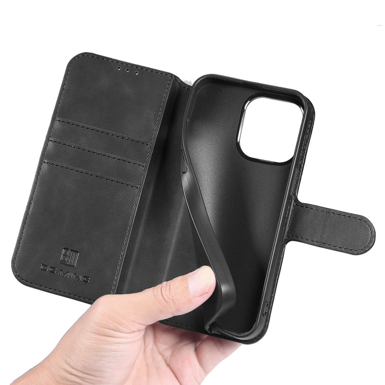 For iPhone 13 Pro DG.MING Retro Oil Side Horizontal Flip Leather Case with Holder & Card Slots & Wallet (Black) - iPhone 13 Pro Cases by DG.MING | Online Shopping UK | buy2fix