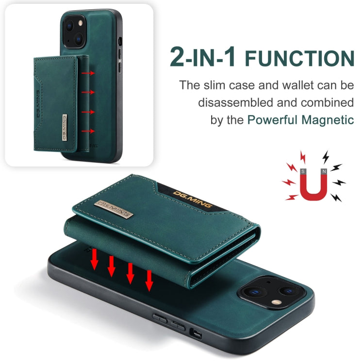 For iPhone 13 DG.MING M2 Series 3-Fold Card Bag Shockproof Case with Wallet & Holder Function(Green) - iPhone 13 Cases by DG.MING | Online Shopping UK | buy2fix