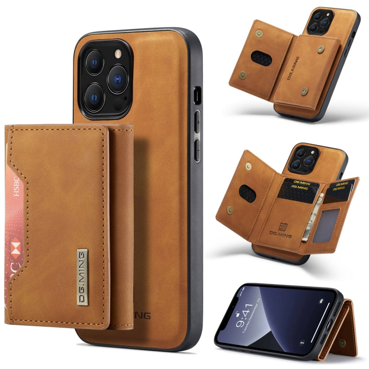 For iPhone 13 Pro Max DG.MING M2 Series 3-Fold Card Bag Shockproof Case with Wallet & Holder Function (Brown) - iPhone 13 Pro Max Cases by DG.MING | Online Shopping UK | buy2fix