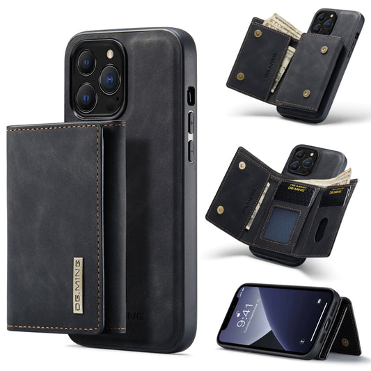 For iPhone 13 Pro DG.MING M1 Series 3-Fold Multi Card Wallet Shockproof Case with Holder Function (Black) - iPhone 13 Pro Cases by DG.MING | Online Shopping UK | buy2fix