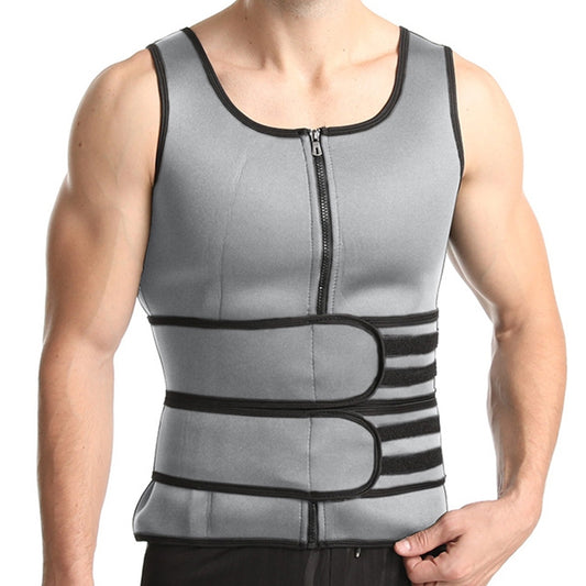 Neoprene Men Sport Body Shapers Vest Waist Body Shaping Corset, Size:XXXL(Grey) -  by buy2fix | Online Shopping UK | buy2fix
