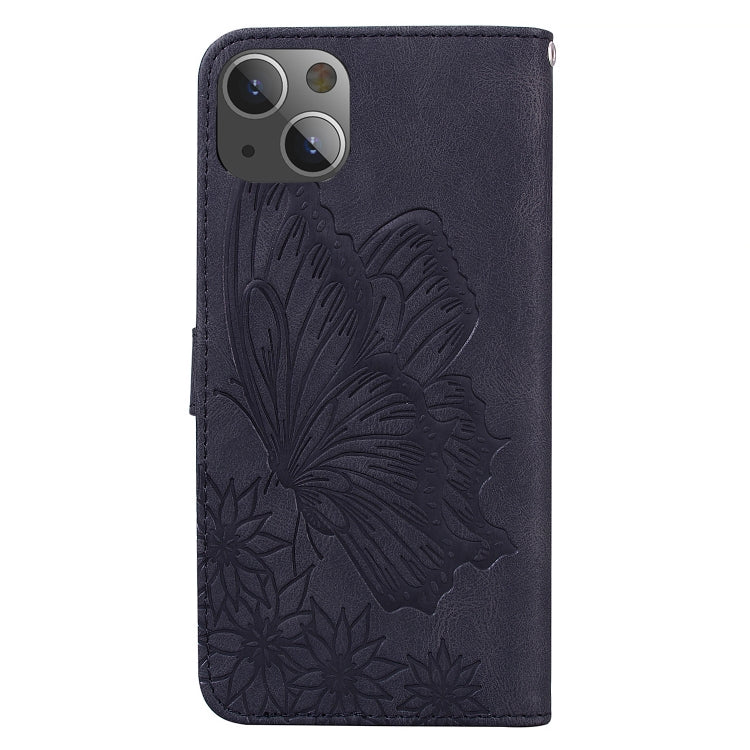 For iPhone 13 mini Retro Skin Feel Butterflies Embossing Horizontal Flip Leather Case with Holder & Card Slots & Wallet (Black) - iPhone 13 mini Cases by buy2fix | Online Shopping UK | buy2fix