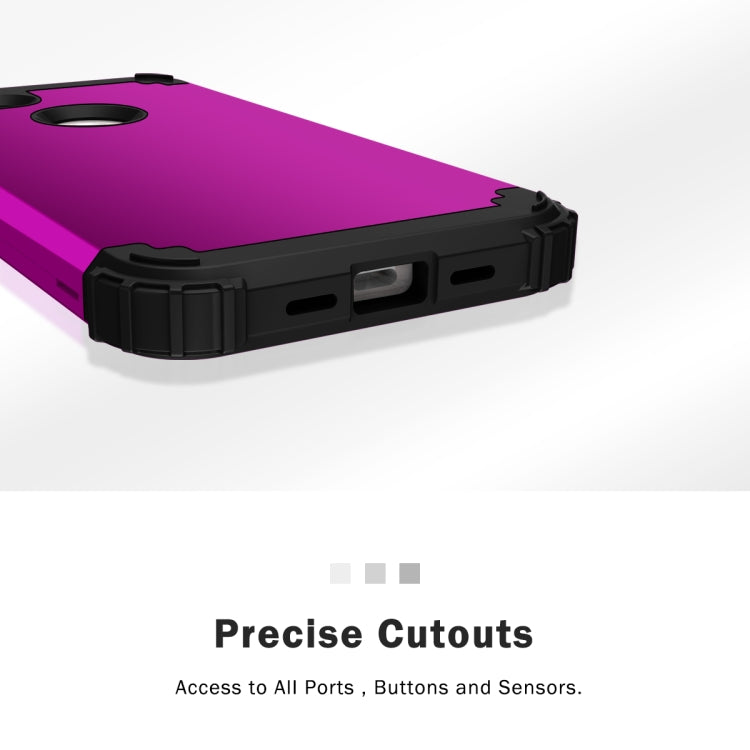 For Google Pixel 3a XL 3 in 1 Shockproof PC + Silicone Protective Case(Dark Purple + Black) - Google Cases by buy2fix | Online Shopping UK | buy2fix