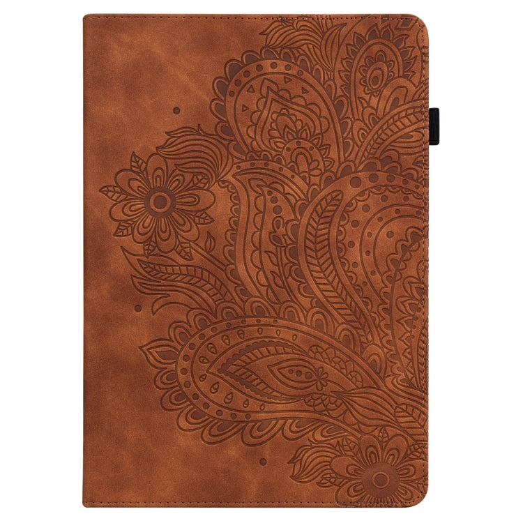 For Xiaomi Pad 5 Pro / Pad 5 Peacock Embossed Pattern TPU + PU Horizontal Flip Leather Case with Holder & Card Slots & Wallet & Sleep / Wake-up Function(Brown) - More Tablet Cases by buy2fix | Online Shopping UK | buy2fix