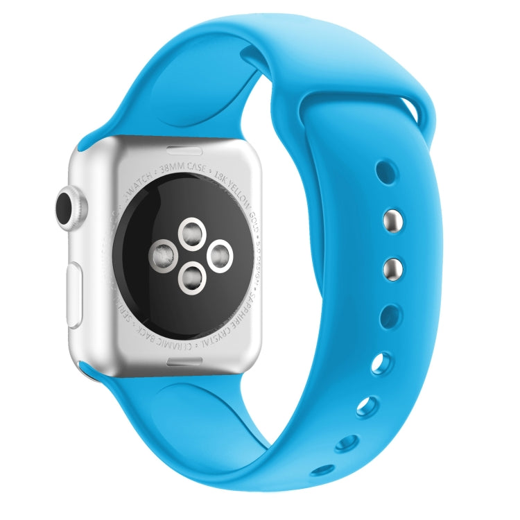 Double Nail Silicone Strap Watch Band For Apple Watch Series 9&8&7 41mm / SE 3&SE 2&6&SE&5&4 40mm / 3&2&1 38mm(Blue) - Watch Bands by buy2fix | Online Shopping UK | buy2fix