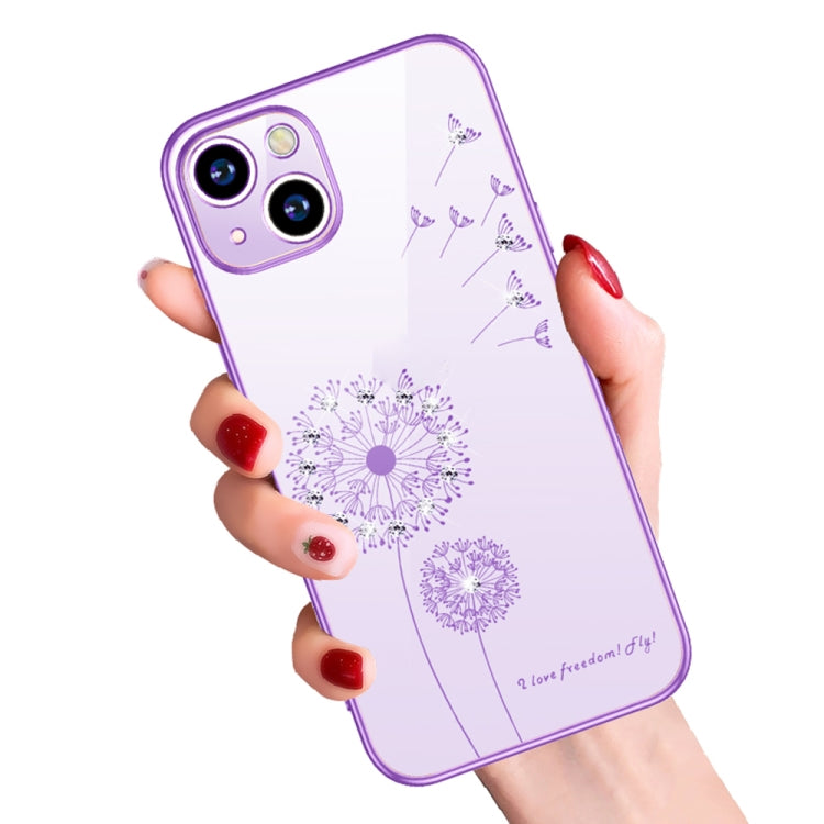 For iPhone 13 Pro Electroplating Diamond Dandelion Pattern TPU Shockproof Protective Case (Green) - iPhone 13 Pro Cases by buy2fix | Online Shopping UK | buy2fix