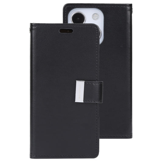 For iPhone 13 mini GOOSPERY RICH DIARY Crazy Horse Texture Horizontal Flip Leather Case with Holder & Card Slots & Wallet (Black) - iPhone 13 mini Cases by GOOSPERY | Online Shopping UK | buy2fix