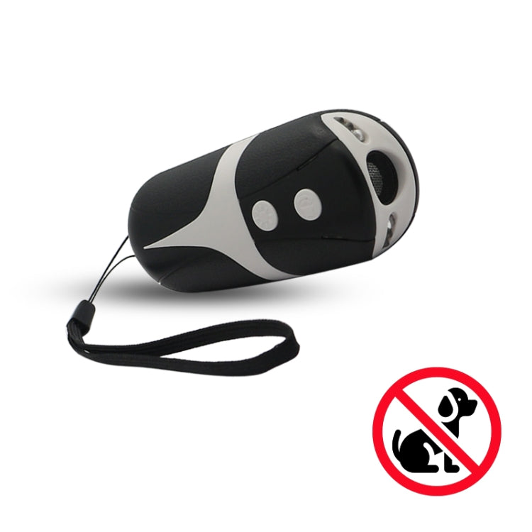 RC-534 Handheld Portable Ultrasonic Dog Repeller with LED Lights(Black + White) - Training Aids by buy2fix | Online Shopping UK | buy2fix