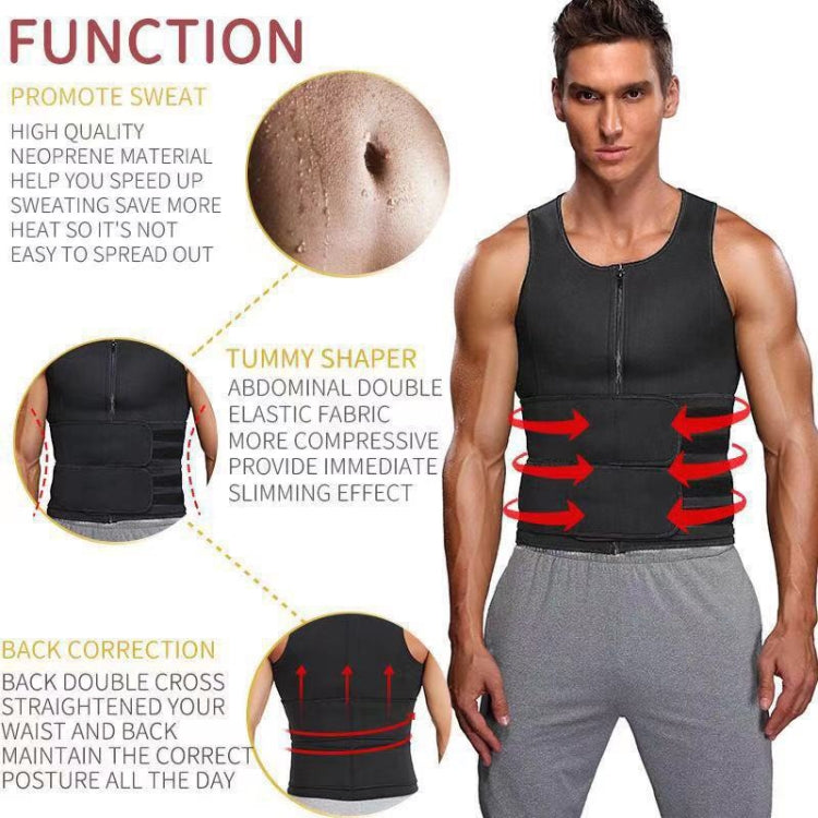 Neoprene Men Sport Body Shapers Vest Waist Body Shaping Corset, Size:L(Black) -  by buy2fix | Online Shopping UK | buy2fix