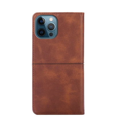 For iPhone 13 Pro Max Cow Texture Magnetic Horizontal Flip Leather Case with Holder & Card Slots (Dark Brown) - iPhone 13 Pro Max Cases by buy2fix | Online Shopping UK | buy2fix
